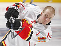 Matt Stajan of the Calgary Flames talks with Athlete's Care
